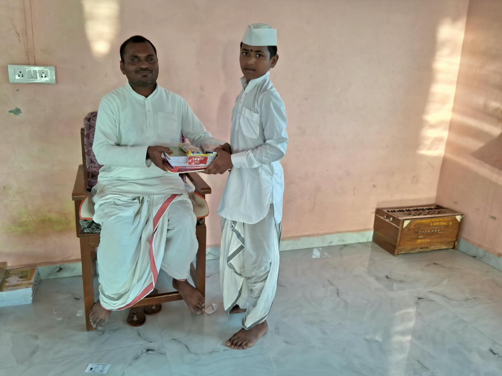 Books handed to a student
