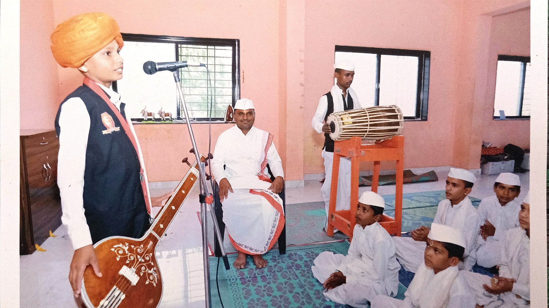 Kirtan and mridang practice